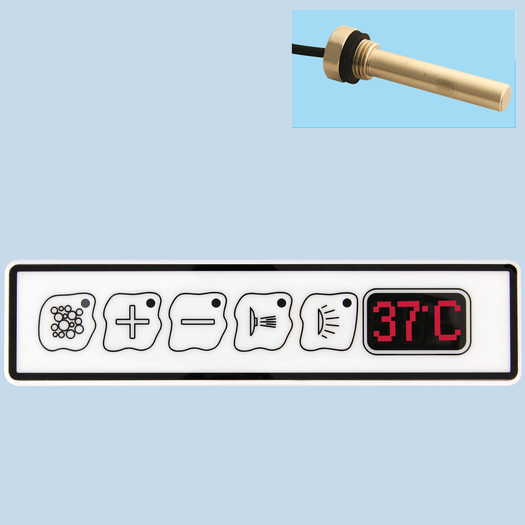 Blueline push button with temperature indicator  - sensor suction mounting